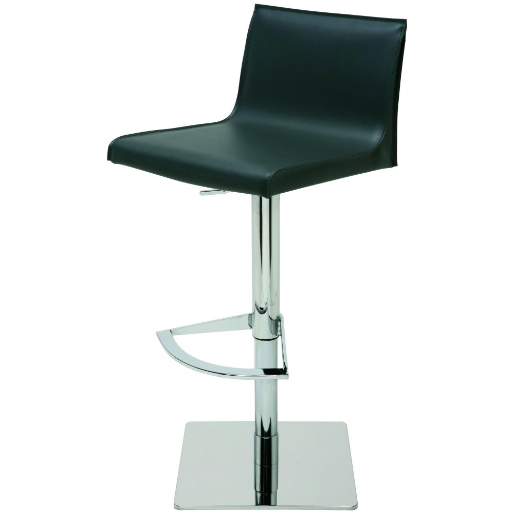 Colter Black Leather Adjustable Stool