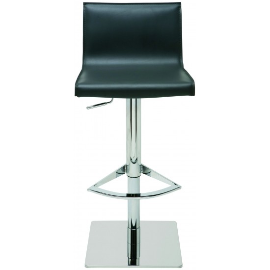 Colter Black Leather Adjustable Stool