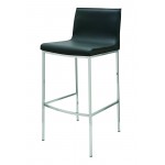 Colter Black Leather Bar Stool