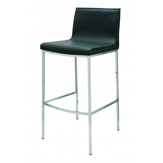 Colter Black Leather Counter Stool