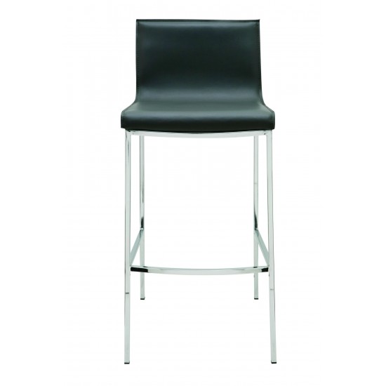 Colter Black Leather Counter Stool