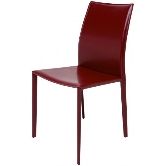 Sienna Bordeaux Leather Dining Chair