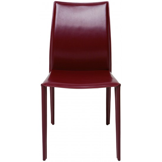 Sienna Bordeaux Leather Dining Chair