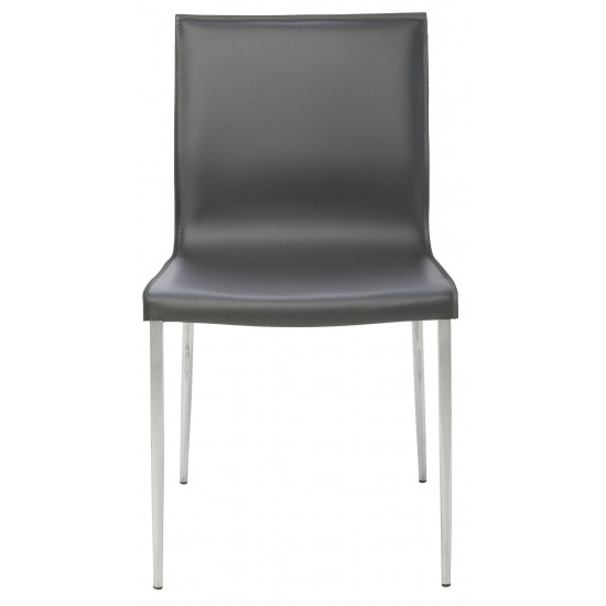 Colter Dark Grey Leather Dining Chair, HGAR396