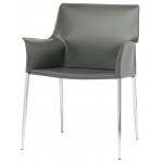 Colter Dark Grey Leather Dining Chair, HGAR401