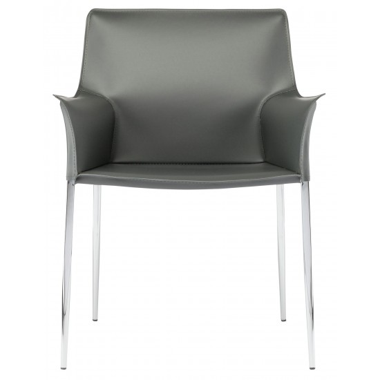 Colter Dark Grey Leather Dining Chair, HGAR401