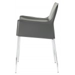 Colter Dark Grey Leather Dining Chair, HGAR401