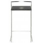 Genoa Black Leather Counter Stool