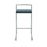 Genoa Black Leather Counter Stool