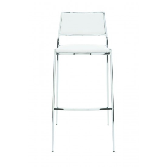 Aaron White Naugahyde Bar Stool