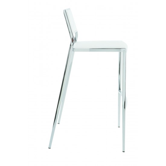 Aaron White Naugahyde Bar Stool