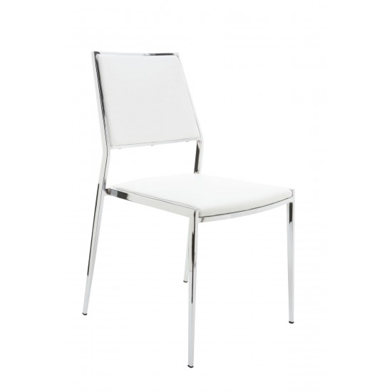 Aaron White Naugahyde Dining Chair