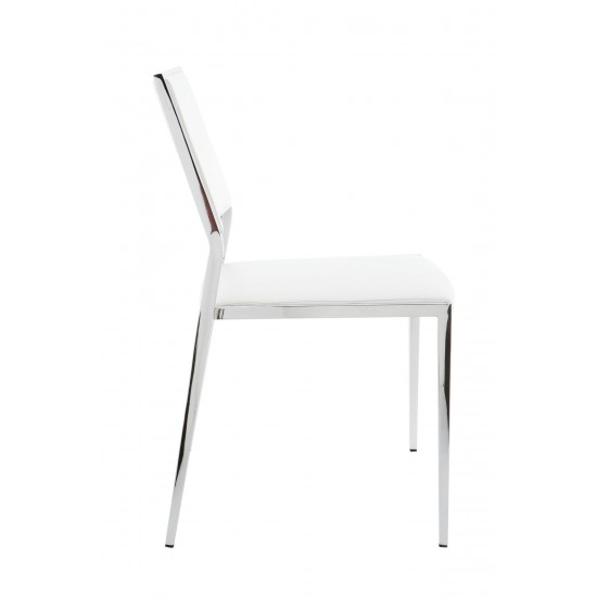 Aaron White Naugahyde Dining Chair