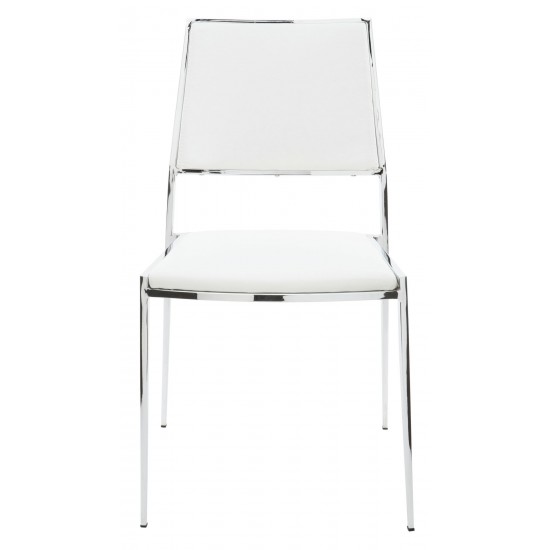 Aaron White Naugahyde Dining Chair