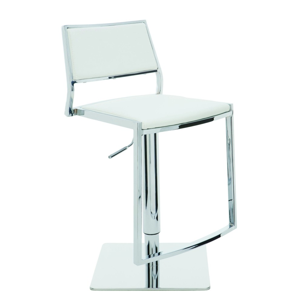 Aaron White Naugahyde Adjustable Stool