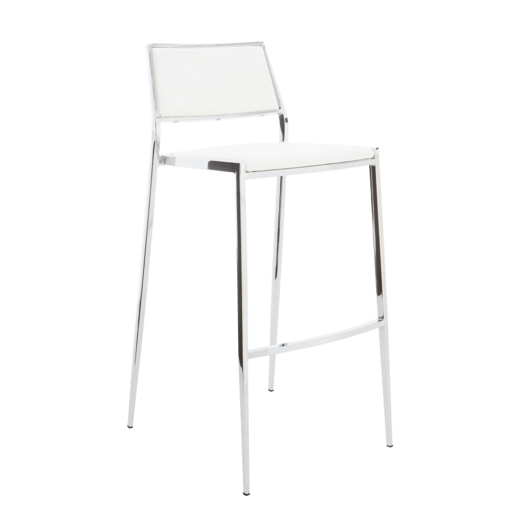 Aaron White Naugahyde Counter Stool