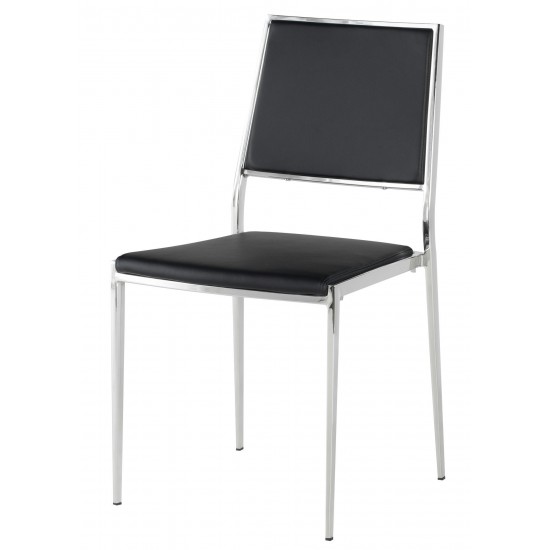 Aaron Black Naugahyde Dining Chair