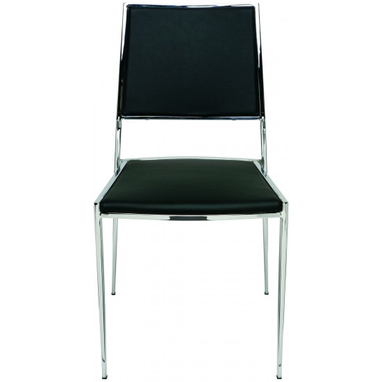 Aaron Black Naugahyde Dining Chair