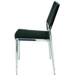 Aaron Black Naugahyde Dining Chair