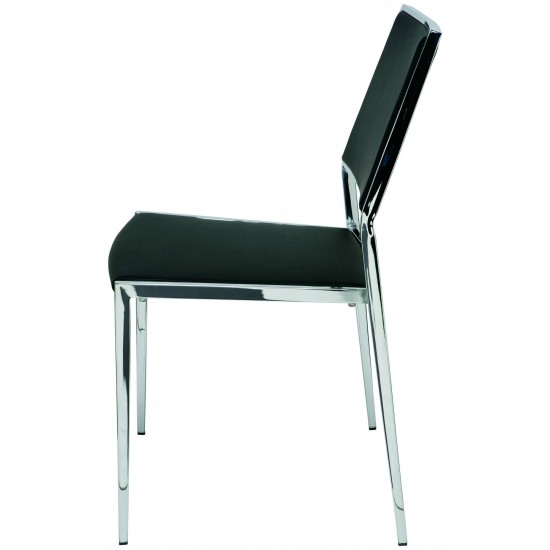 Aaron Black Naugahyde Dining Chair