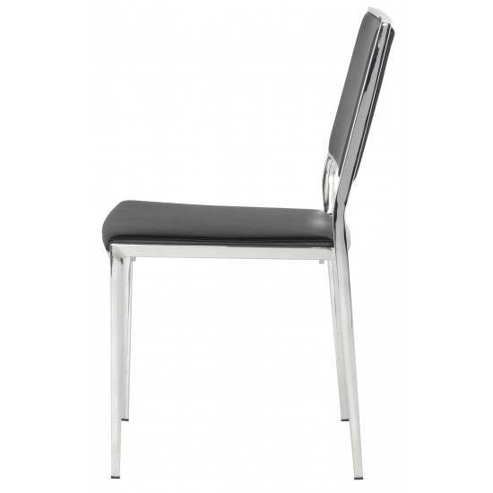 Aaron Black Naugahyde Dining Chair