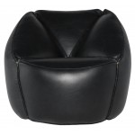 Jasper Black Leather Occasional Chair