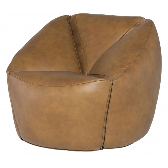 Jasper Brown Leather Occasional Chair