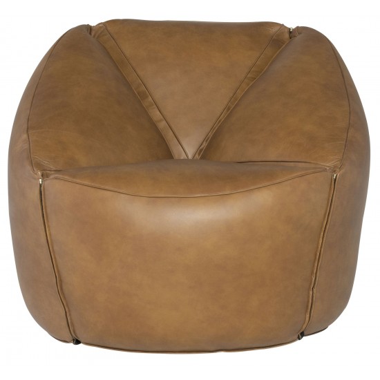 Jasper Brown Leather Occasional Chair