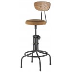 Buck Umber Tan Leather Adjustable Stool