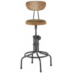 Buck Umber Tan Leather Adjustable Stool