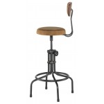 Buck Umber Tan Leather Adjustable Stool