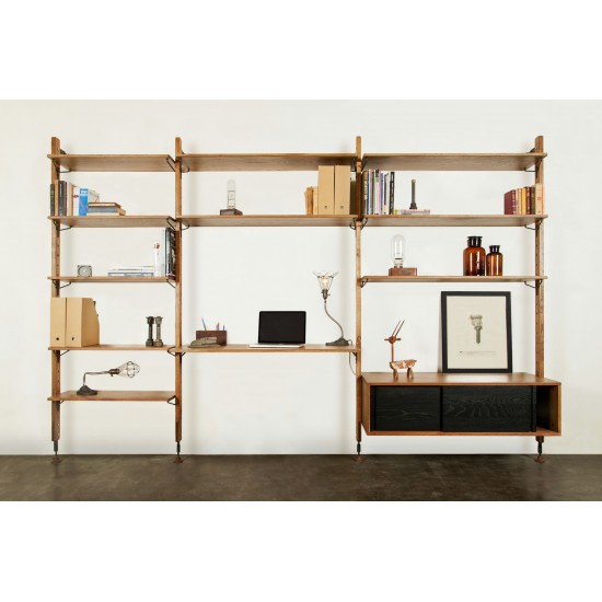 Theo Hard Fumed Wood Modular Shelving, HGDA449