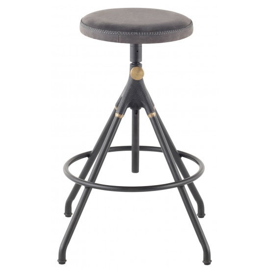 Akron Storm Black Leather Counter Stool, HGDA561