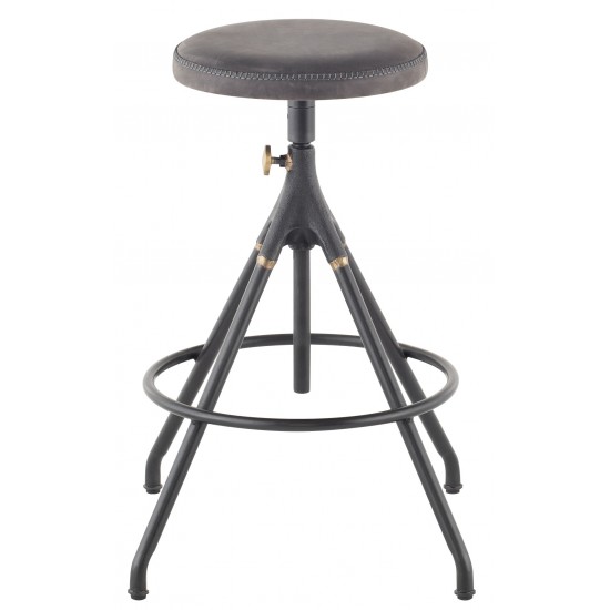 Akron Storm Black Leather Counter Stool, HGDA561