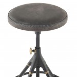 Akron Storm Black Leather Counter Stool, HGDA561