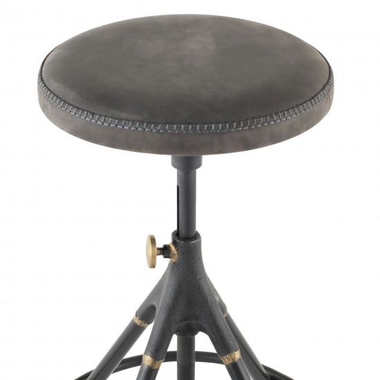 Akron Storm Black Leather Counter Stool, HGDA561