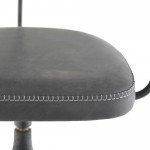 Akron Storm Black Leather Bar Stool