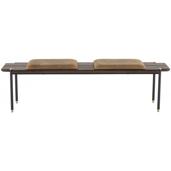 Stacking Bench Umber Tan Leather Bench Cushion