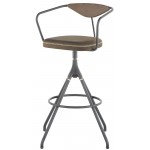 Akron Jin Green Leather Bar Stool