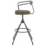 Akron Jin Green Leather Bar Stool