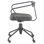 Akron Storm Black Leather Office Chair