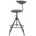 Akron Storm Black Leather Counter Stool, HGDA636