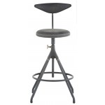 Akron Storm Black Leather Counter Stool, HGDA636