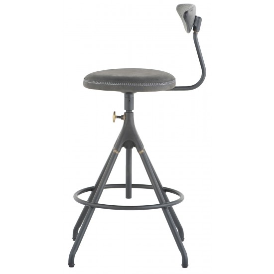 Akron Storm Black Leather Counter Stool, HGDA636