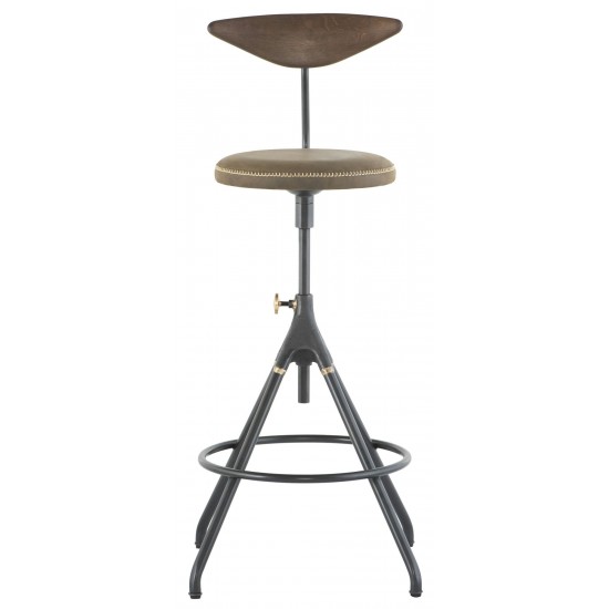 Akron Jin Green Leather Counter Stool, HGDA643