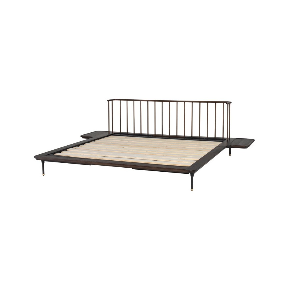 Distrikt Bed Smoked Wood King Bed