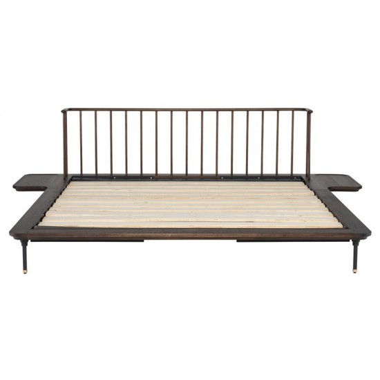 Distrikt Bed Smoked Wood King Bed