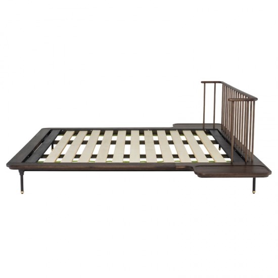 Distrikt Bed Smoked Wood King Bed