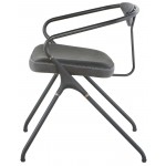 Akron Storm Black Leather Dining Chair