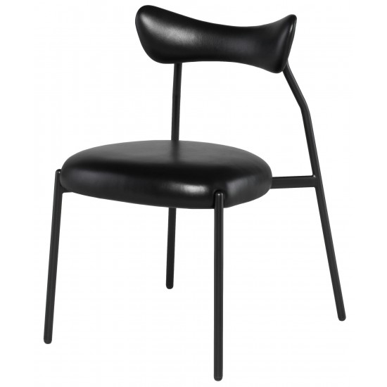 Dragonfly Black Leather Dining Chair